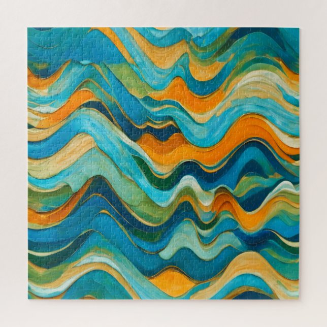 Quebra-cabeça "Sanlúcar" Blue Orange Waves (Vertical)