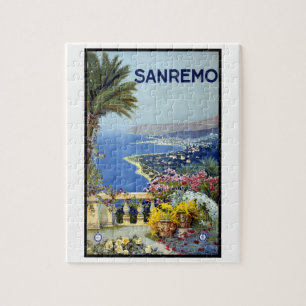 Quebra-cabeça Sanremo, Itália, Arte de Viagem Antiga da Riviera 