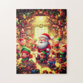 Quebra-cabeça Santa and His Cute Little Elves Christmas Holiday