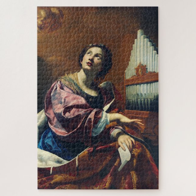 Quebra-cabeça Santa Cecília por Simon Vouet (Vertical)