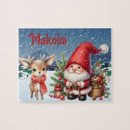 Quebra-cabeça Santa Custom Child Name Puzzle 