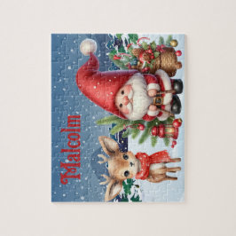 Quebra-cabeça Santa Custom Child Name Puzzle 