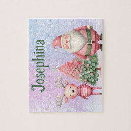 Quebra-cabeça Santa Custom Child Name Puzzle 
