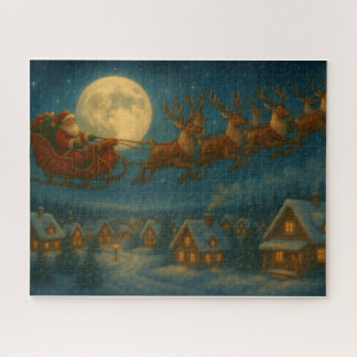 Quebra-cabeça Santa’s Sleigh Flight – Moonlit Christmas Eve Jig