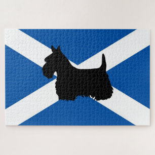 Quebra-cabeça Santo escocês, bandeira de Andrew/cão Terrier esco