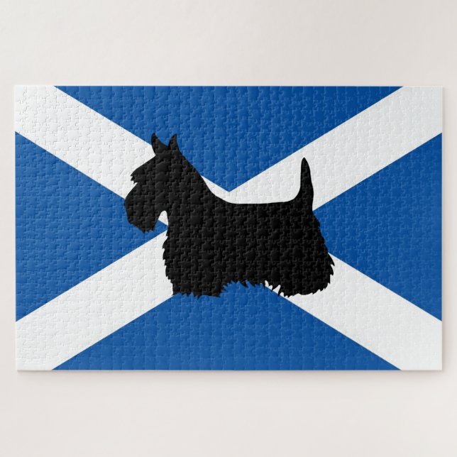 Quebra-cabeça Santo escocês, bandeira de Andrew/cão Terrier esco (Horizontal)
