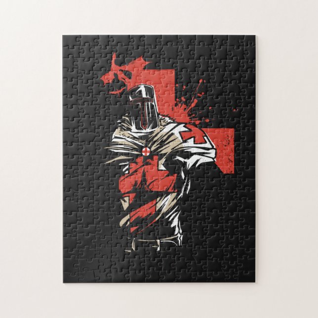Quebra-cabeça Santo George Christian Crusader Cruz Vermelha (Vertical)