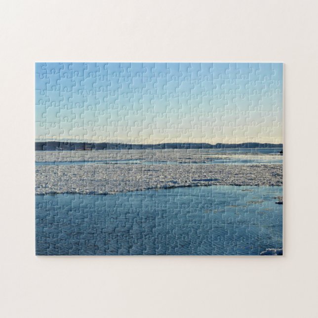 Quebra-cabeça Santo Lawrence River em inverno, Quebec, Canadá (Horizontal)