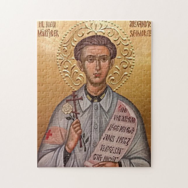Quebra-cabeça Santo Mártir St. Alexander Schmorell Ícone Ortodox (Vertical)