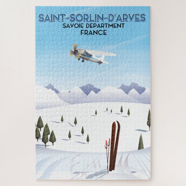 Quebra-cabeça Santo Sorlin d'Arves França ski poster (Vertical)