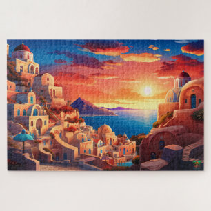 Quebra-cabeça 🌅 Santorini Sunset Serenity