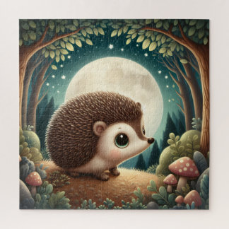 Quebra-cabeça Santuário de Hedgehog Moonlit da Floresta Encantad