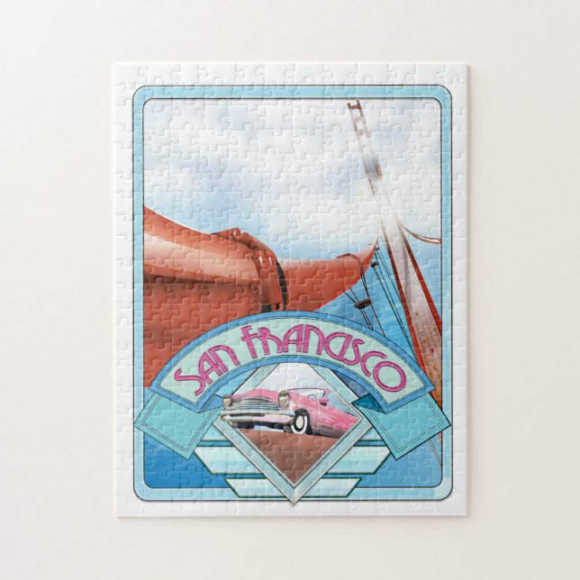 Quebra-cabeça São Francisco, EUA, pôster de viagem (Vertical)