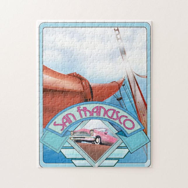 Quebra-cabeça São Francisco, EUA, poster de viagens (Vertical)