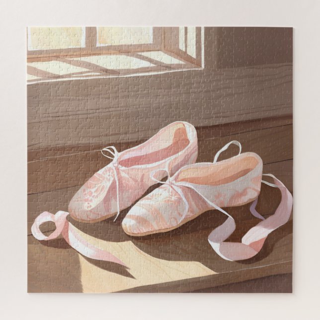 Quebra-cabeça Sapatilhas de Ballet Lindas | Rosa Bonito (Vertical)