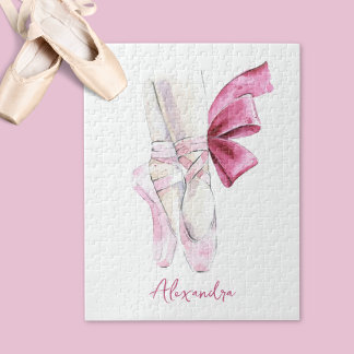Quebra-cabeça Sapatilhas de Ballet Nome ou Texto Personalizado