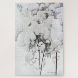 Quebra-cabeça Saplings (por Pekka Halonen) de pinheiro coberto p