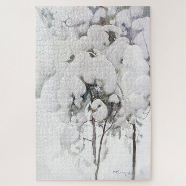 Quebra-cabeça Saplings (por Pekka Halonen) de pinheiro coberto p (Vertical)