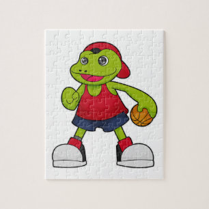 Quebra-cabeça Sapo como jogador de basquetebol