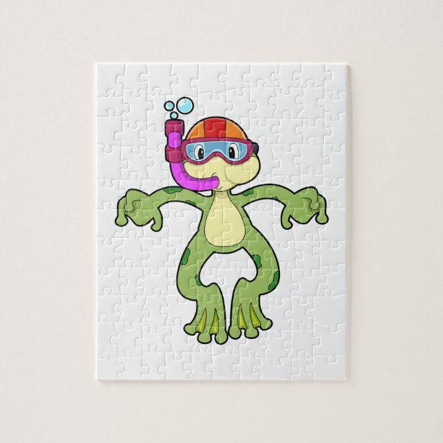 Quebra-cabeça Sapo em mergulho com Snorkel (Vertical)