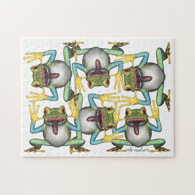 Quebra-cabeça Sapo Engraçado Insanavelmente Froggie Quebra-cabeç (Horizontal)