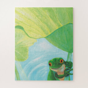 Quebra-cabeça Sapo verde em Lily Pad
