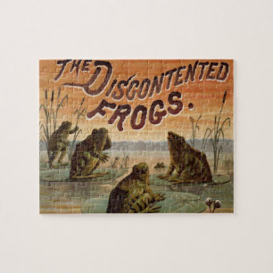 Quebra-cabeça Sapos Lily Pads Ilustração da Lua