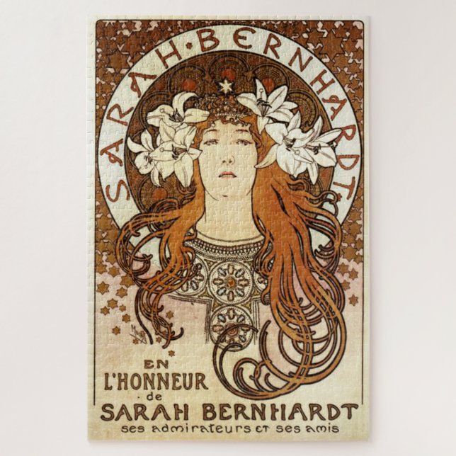 Quebra-cabeça Sarah Bernhardt: Uma Obra-Prima da Mucha (Vertical)