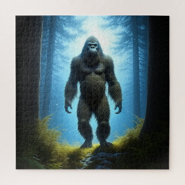 Quebra-cabeça Sasquatch Bigfoot na floresta (Vertical)
