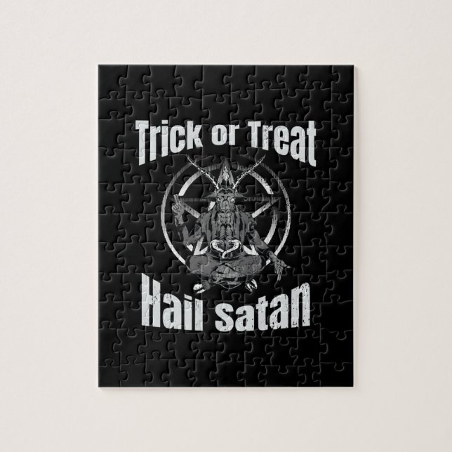 Quebra-cabeça Satã de granizo Pentagram Goat Halloween (Vertical)