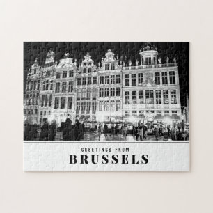 Quebra-cabeça Saudações da Foto Branca e Preta de Bruxelas