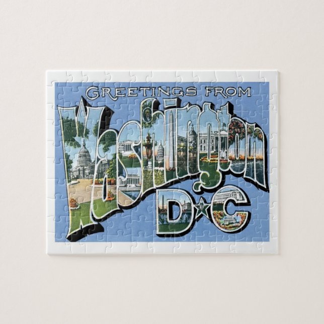 Quebra-cabeça Saudações Da Viagens vintage Washington DC (Horizontal)