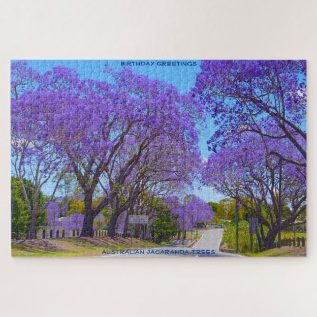 Quebra-cabeça Saudações de Aniversário Árvores Jacaranda Austrál (Horizontal)