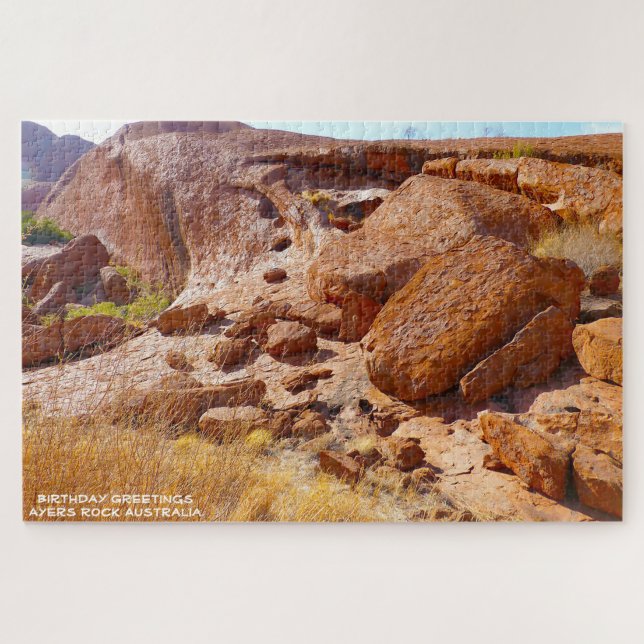 Quebra-cabeça Saudações de Aniversário Ayers Rock Austrália (Horizontal)