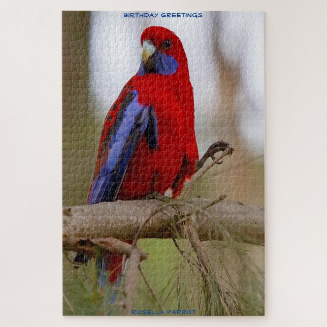 Quebra-cabeça Saudações de Aniversário Rosella Parrot (Vertical)