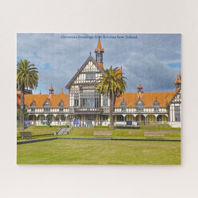 Quebra-cabeça Saudações de Natal de Rotorua Nova Zelândia (Horizontal)