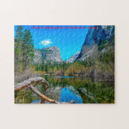 Quebra-cabeça Saudações de Natal do Lago Mirror Yosemite