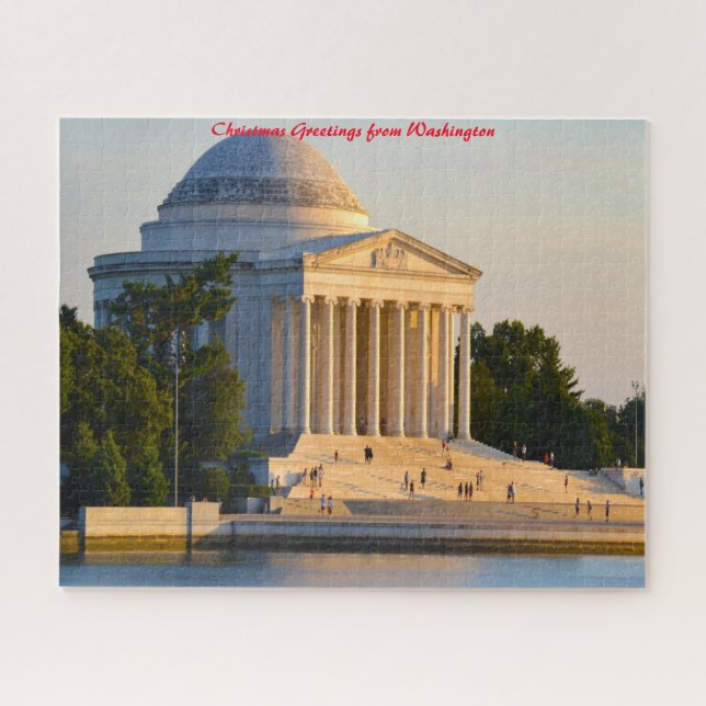 Quebra-cabeça Saudações de Natal Jefferson Memorial Washington (Horizontal)