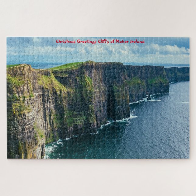 Quebra-cabeça Saudações de Natal Penhascos de Moher Irlanda (Horizontal)