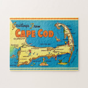 Quebra-cabeça Saudações Do Mapa Do Cabo Cod