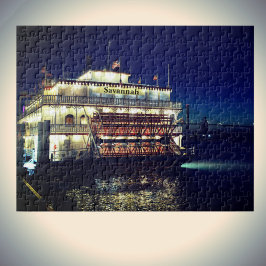 Quebra-cabeça Savannah GA Riverboat à noite Fotográfica