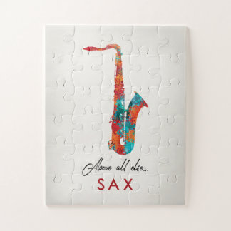 Quebra-cabeça Saxofone - Música Colorida Brilhante