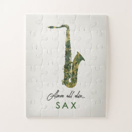 Quebra-cabeça Saxofone - Música Marble Verde