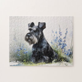 Quebra-cabeça Schnauzer em Aquarela