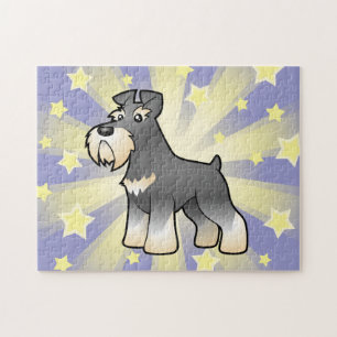 Quebra-cabeça Schnauzer gigante/padrão/diminuto dos desenhos