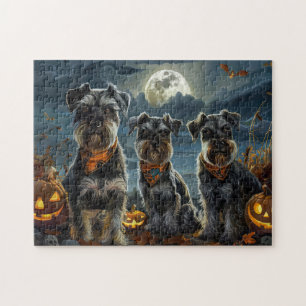 Quebra-cabeça Schnauzer Halloween Spooky