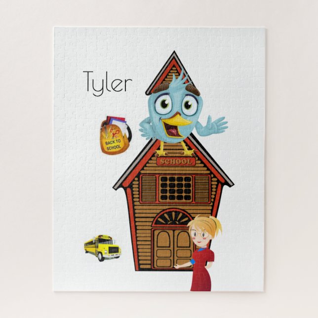 Quebra-cabeça School Bus Teacher Bird (Vertical)