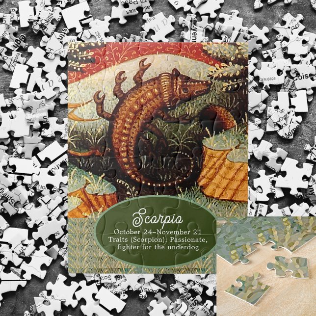 Quebra-cabeça Scorpio - Sinal Escorpião Zodíaco Aniversário (Scorpio the Scorpion Zodiac Sign Birthday Jigsaw Puzzle)