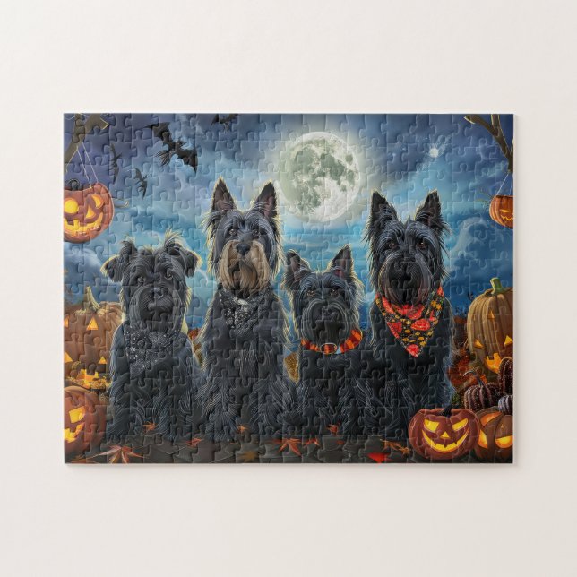 Quebra-cabeça Scottish Terrier Halloween Spooky (Horizontal)