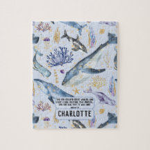 Sea Life Whales Christian Bíblia Verse Name Gift